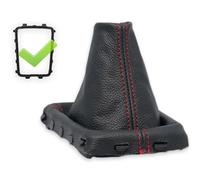 PER VOLVO XC60 FL 2014-2017 CUFFIA LEVA CAMBIO PELLE NERA CUCITURE ROSSE TELAIO