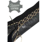 Per VW Caddy III 2004-2015 Copertura Volante In Pelle Nera E Grigia Scura