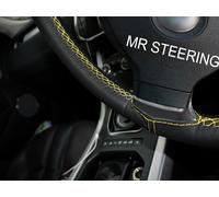 Per VW Crafter 06-15 Vero Copertura Del Volante IN Pelle Giallo Doppio Cuciture