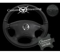 Per VW GOLF 4 98-05 Copertura In Pelle Perforata Nera Per Volante 2 Cinghie NERE