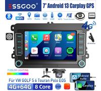 Per VW GOLF 5 6 Tiguan Touran Autoradio 4+64G Android 13 Carplay GPS 2DIN 4G Cam