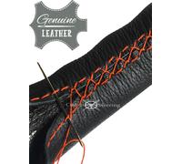 Per VW GOLF MK6 2008-2012 Copertura Del Volante In Pelle Nera E Grigia Scura