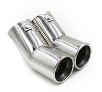 Per VW Per Beetle Per Golf 4 Per Bora Per Jetta 2002-2007 Tubo Scarico Tubo Coda Doppi Tubi In Acciaio Inox Terminali Di Scarico Silenziatore Consigli(Argento)