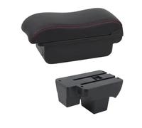 Per VW Per Polo 2019-2024 Bracciolo Centrale A Doppio Strato Ampio Spazio Con USB Bracciolo Portaoggetti(B2 Red Line)