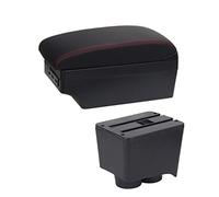 Per VW Per Polo 9N 3 2002-2009 Box Bracciolo Per Auto Scatola Portaoggetti Console Centrale Dettagli Interni Posacenere Grande Spazio USB(A1 7USB)