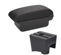 Per VW Per POLO Mk5 6R 2012-2018 Bracciolo For Auto Scatola Portaoggetti For Parti Interne Accessori USB(B1 Black red 3USB)