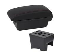 Per VW Per POLO Mk5 6R Per Vento 2010-2018 Auto Bracciolo Box Centrale Scatola Di Immagazzinaggio Accessori Interni BLNETU(B black red line)