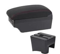 Per VW Per POLO Mk5 6R Per Vento 2010-2018 Auto Bracciolo Box Centrale Scatola Di Immagazzinaggio Accessori Interni BLNETU(C black red line)