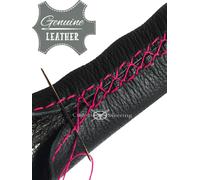 Per VW Polo III 1994-2002 Copertura Del Volante In Pelle Nera E Grigia Scura