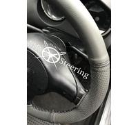 Per VW Scirocco MK2 82 + Grigio Bicolore Volante IN Pelle Cover Nero Punto