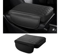 per VW T-Cross T Cross 2018-2024 Cuscino Bracciolo Auto | in Memory Foam 32x22cm, Copri Bracciolo Centrale in Pelle Impermeabile con Tasche Portaoggetti Protezione Nero