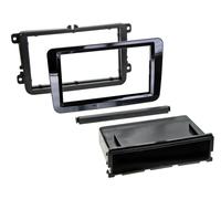 Per VW Passat Cc Placca Autoradio Montaggio Telaio 1-DIN Vernice Pianoforte Nera