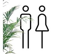 per WC per commerciali, decorazione piatta per porta WC 2D, per uomini e donne, per uso commerciale, hotel, caffè, ufficio, centro commerciale, scuola, palestra, museo, galleria, aeroporto