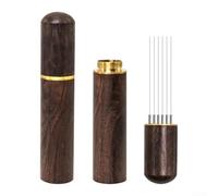 per wdt Tool per espresso Distributor 6 Needles Wood Handle(Dark 6 Needle) | 6 ultra-fine needles, breaks clumps fast, even extraction, rich per crema, wood handle grip