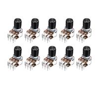 Per WH148 10 Set Potenziometro B100K 6 Pin con Manopola 15x17mm Nero