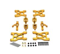 Per WLtoys 104072 1/10 Anteriore E Posteriore In Metallo Forcelloni Barra Trazione Tazza Sterzo Set Sedili A C Ricambi E Accessori Auto RC Aggiornamenti E Sostituzioni Rc Car Fuso A Snodo(Yellow)