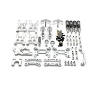 Per WLtoys 104072 1/10 Metallo Per Braccio Oscillante Tirante Sterzo Tazza Ammortizzatore 13 Pezzi Kit RC Ricambi E Accessori Per Auto Aggiornamento Sostituzione Uso RC Tazza Sterzo(Silver)