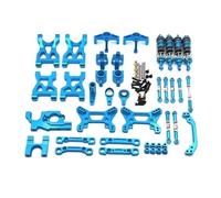 Per WLtoys 104072 1/10 Metallo Per Braccio Oscillante Tirante Sterzo Tazza Ammortizzatore Kit 13 Pezzi Ricambi E Accessori Per Auto RC Aggiornamenti Sostituzioni RC Tazza Sterzo(Blue)