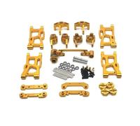 Per WLtoys 124007 124017 144001 144002 Per RIaarIo XDKJ-001 006 AM-X12 Metallo Forcelloni Coppe Sterzo Set RC Ricambi Auto Accessori Accessori auto RC(Yellow)