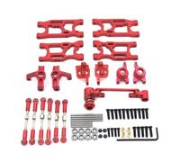 Per WLtoys 14400001-02 124019 Per Rlaarlo 1/12 AMX-12 Per LC 1/14 Tiranti In Metallo Coppe Sterzo Set Bracci Oscillanti Ricambio Auto RC Parti Aggiornamento RC(Red)