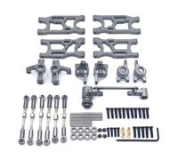 Per WLtoys 14400001-02 144010 124016 124017 124018 124019 Per Rlaarlo AMX-12 Per LC 1/14 1/12 Set Di Tazze Sterzo In Metallo Ricambi Auto RC Rc Car Fuso A Snodo(Gray)