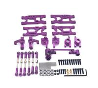 Per WLtoys 14400001-02 144010 124016 124017 124018 124019 Per Rlaarlo AMX-12 Per LC 1/14 1/12 Set Di Tazze Sterzo In Metallo Ricambi Auto RC Rc Car Fuso A Snodo(Purple)