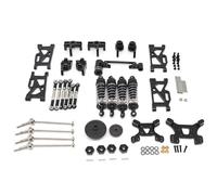 Per Wltoys 144001 124017 124019 Ammortizzatori Metallo Tiranti Bracci Oscillanti Set Ricambi Accessori Auto RC Aggiornamenti Sostituzioni Accessorio Per Auto RC(Black)