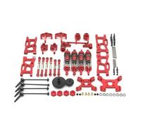 Per WLtoys 144001 124019 Ammortizzatori In Metallo E Tiranti Kit Modifica Vulnerabili Set 14 Pezzi Accessori Per Auto RC Sostituzione Accessori auto RC(Red)