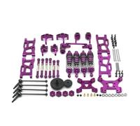 Per WLtoys 144001 124019 Ammortizzatori Metallo Tiranti Bracci Oscillanti Set 14 Pezzi Ricambi Auto RC Accessori Aggiornamenti Sostituzioni Accessorio Per Auto RC(Purple)