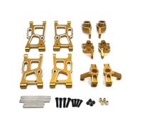 Per WLtoys 144001 144002 124016 124017 124018 124019 124007 124008 Per RIaarIo 1/14 1/12 C8803 Set Tazze Sterzo Metallo Ricambio Auto RC Accessorio Per Auto RC(Yellow)