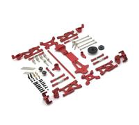 Per WLtoys 144001 144010 144002 1/14 Per Braccio Oscillante Sterzo Collegamento Trasmissione Ammortizzatore Torre Ingranaggi Parti Auto RC Biella RC(Red)
