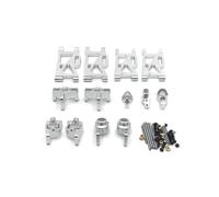 Per Wltoys 144010 144001 02 124017-16-18 124019 Coppe Sterzo Metallo Set Bracci Oscillanti Ricambi Accessori Auto RC Parti Aggiornamento RC(Silver)