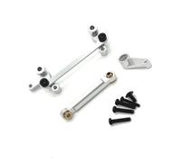 Per WLtoys 144016 144018 1/14 Kit Trazione Braccio Servo Con Gruppo Sterzo Metallo Accessori Auto Cingolate Rc Aggiornamenti Sostituzioni Parti Aggiornamento RC(Silver)