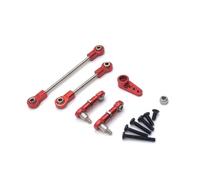 Per WLtoys 284131 K969 K979 K989 K999 P929 P939 1/28 Braccio Servo Sterzo In Metallo 28t Kit Ricambi Auto RC Accessori Sostituzione E Utilizzo Rc Asta di Trazione(Red)