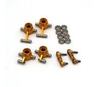 Per WLtoys K989 K969 284131 284010 284161 1/28 Tazza Sterzo In Metallo Ruota Posteriore Per Set Tiranti Superiori Sedile Ricambi Accessori Auto RC Ricambi Rc Car Fuso A Snodo(Yellow)
