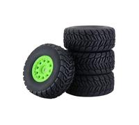 Per Wltoys Per Arrma Per Mini Per Mojave Per Grom Per Mjx Per Hyper Go 14301 1/14 4 Pezzi Pneumatico In Gomma 64 Mm Mozzo Ruota Esagonale In ABS 12 Auto RC Pneumatici Cerchi Rc(Green)