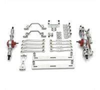 Per WPL 1/16 C64 RC Parts Metal Upgrade Asse Anteriore E Posteriore Pedale Asta Sospensione Telaio Timone Base Set Parti Modificate RC Modifiche(White)