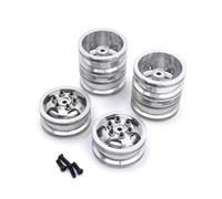 Per WPL B14 B16 B36 C14 C24 Per MN Per HengLong Per FeiYu Per JJRC Mozzo Posteriore In Metallo Doppia Ruota RC Auto Ricambi Riparazioni Cerchio Rc Wheels(Silver)