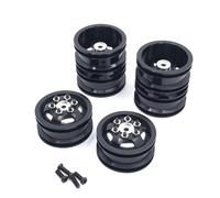 Per WPL B14 B16 B36 C14 C24 Per MN Per HengLong Per FeiYu Per JJRC Mozzo Posteriore In Metallo Doppia Ruota RC Auto Ricambi Riparazioni Cerchio Rc Wheels(Black)