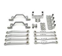 Per WPL C64 1/16 Metallo Per Telaio Tirante Ammortizzatore Supporto Servo Staffa Set RC Auto Veicoli Cingolati Parti E Accessori Aggiornamento Sostituzione Uso Rc Asta di Trazione(Silver)