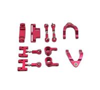 Per WPL D12 CNC Metallo Superiore Inferiore Braccio Oscillante Giunto Sferico Tazza Sterzo Set RC Auto Parti Accessori Veicoli Cingolati Aggiornamento Sostituzione Uso Parti Aggiornamento RC(Red)