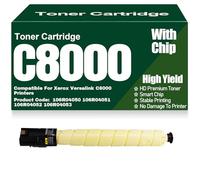 Per Xerox C8000 Nero Giallo Magenta Ciano Cartucce di toner 106R04050 106R04051 106R04052 106R04053 Toner compatibile ad alta capacità per Xerox Versalink C8000 Stampanti,Yellow-C8000