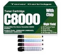 Per Xerox C8000 Nero Giallo Magenta Ciano Cartucce di toner 106R04050 106R04051 106R04052 106R04053 Toner compatibile ad alta capacità per Xerox Versalink C8000 Stampanti,4Pack-C8000