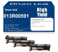 Per Xerox WorkCentre Unità tamburo compatibile con i modelli 5325, 5330 e 5335, codice 013R00591. Tamburo di imaging ad alta capacità, 96.000 pagine.,3PC-Black