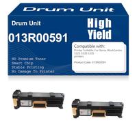 Per Xerox WorkCentre Unità tamburo compatibile con i modelli 5325, 5330 e 5335, codice 013R00591. Tamburo di imaging ad alta capacità, 96.000 pagine.,2PC-Black