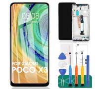 per Xiaomi Poco X3 Schermo Sostituzione Display LCD per Xiaomi Poco X3 PRO Touch Screen M2102J20SG MZB07Z0IN Kit di Riparazione digitalizzatore (Nero, con Telaio)