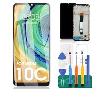 Per Xiaomi Redmi 10C Schermo di Ricambio Per Redmi 10C Display LCD Per Redmi 10C Touch Screen Digitizer Assembly 220333QAG Kit di Riparazione (con Telaio, Nero)