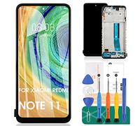 Per Xiaomi Redmi Note 11 Sostituzione Dello Schermo Per Xiaomi Redmi Note 11 Display LCD Per Xiaomi Redmi Note 11 Digitizer Assembly Touch Screen Kit di Riparazione (con Telaio, Nero)