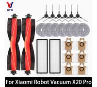 Per Xiaomi Robot Aspirapolvere X20 Pro / D102GL Parti per aspirapolvere Accessori Rullo principale Spazzola laterale Filtro Hepa Mop Sacchetto per la polvere in tessuto