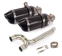 Per Y&amaha FZ6 FZ6N FZ6S Sistema Di Scarico Per Moto Tubo A Doppia Uscita Collegamento Centrale Slip On Silenziatori 51 Mm DB Killer Rimovibile moto silenziatore posteriore(13)